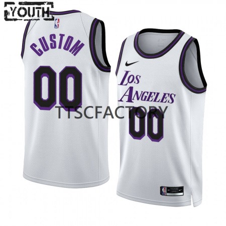 Los Angeles Lakers Custom Nike 2022-23 City Edition Valkoinen Lasten Pelipaidat Swingman